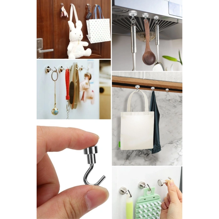 BUFFER® Güçlü Manyetik Mutfak,Banyolar İçin Çok Amaçlı 2li Magnet Askı