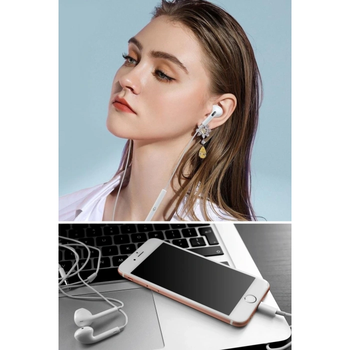 BUFFER® İphone Ucu Çıkışlı Pop Up Kulakiçi Yumuşak Kontrol Tuşlu Kulaklık