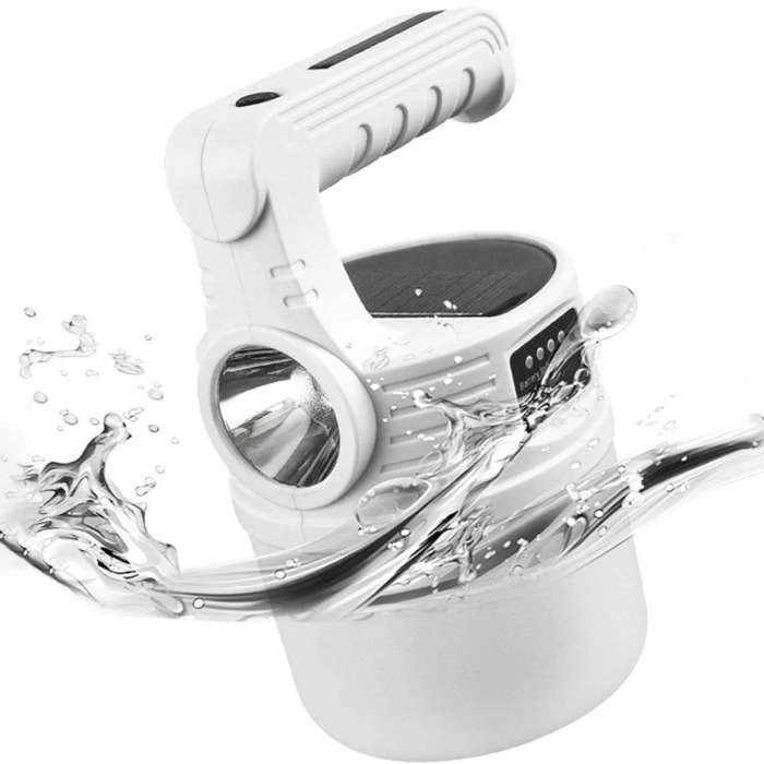 BUFFER® LED Güneş Enerjili Kamp Lambası–2000 Lümen Süper Parlak, 5 Aydınlatma Modlu,USB ile Şarj Edilebilir Dış Mekan,Asılabilir Torch El Feneri