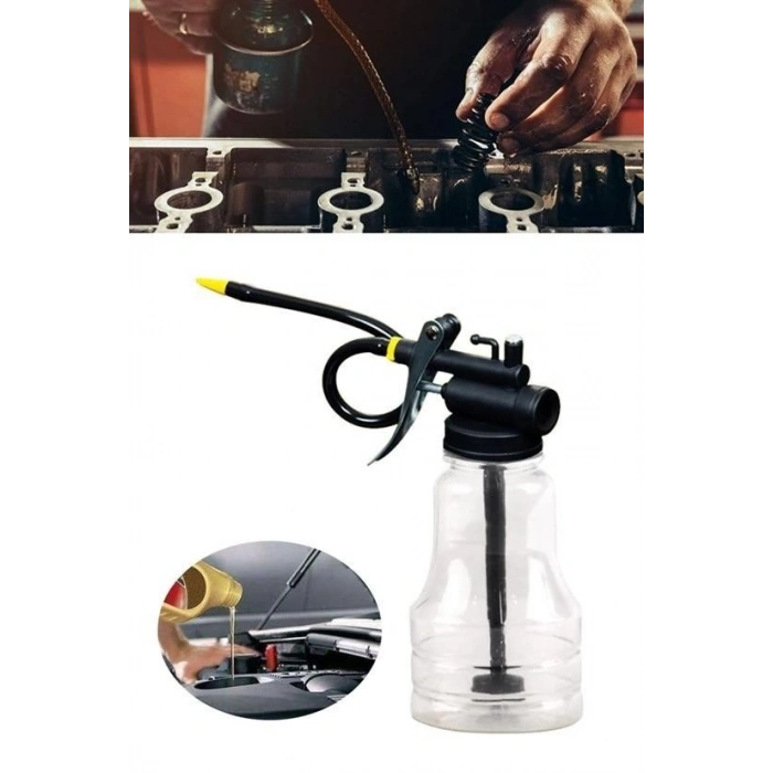 BUFFER® Taşınabilir Hortumlu Şeffaf Yağ Bidonu Pompası Yüksek Basınçlı Hızlı Yağlama Gres Tabancası