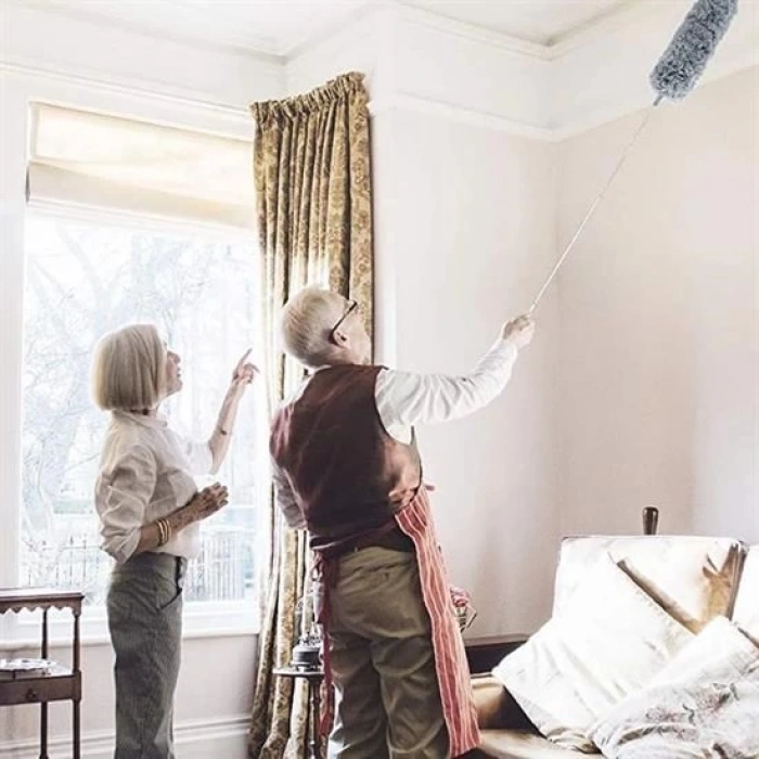 BUFFER® Teleskopik 3lü Mop Toz Alma Püskülü Çok Fonksiyonlu Temizlik Seti