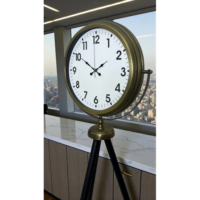 Eskitme Tripod Ayaklı Dekoratif Saat