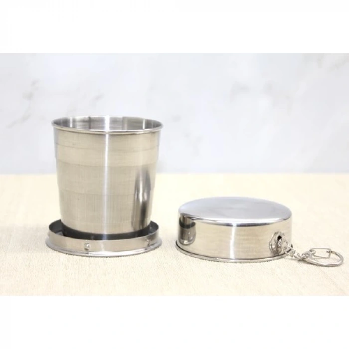 Katlanabilir Tekli Paslanmaz Çelik Shot Bardak 8 cm