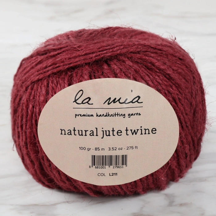 La Mia Natural Jute Twine 100 gr Bordo Jüt İp - L211 - 34105