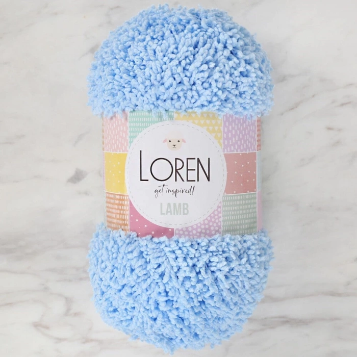 Loren Lamb Bebe Mavi El Örgü İpi - R040