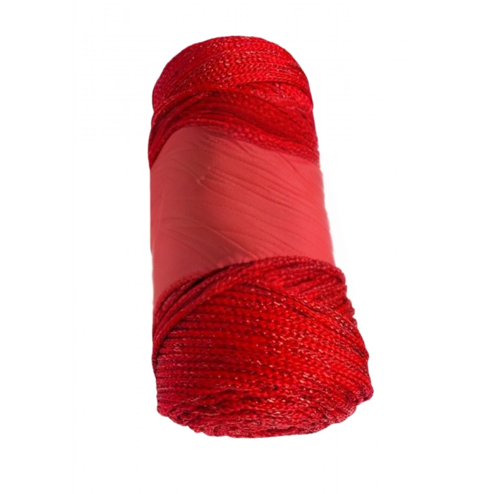 Makrome İpi 3mm Polyester Kırmızı Simli