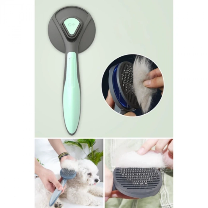 Otomatik Tuşlu Kendini Temizleyen Kedi Köpek Tarağı