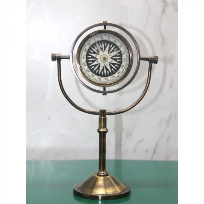 Pirinç Masa Üstü Pusula Model 4