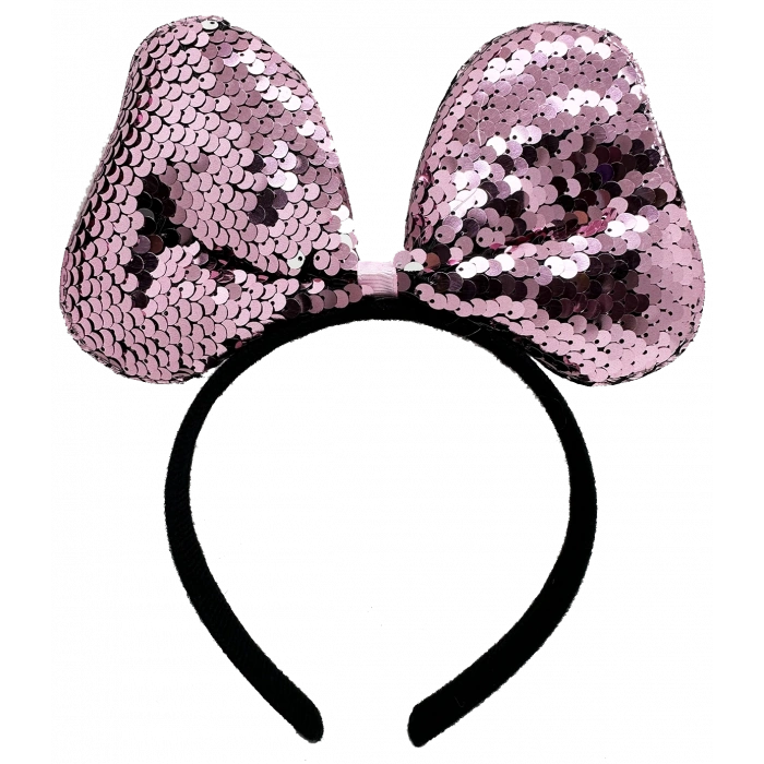 Renk Değiştiren Pullu Payetli Fiyonk Parti Tacı Pembe Gümüş Renk 20x16 Cm