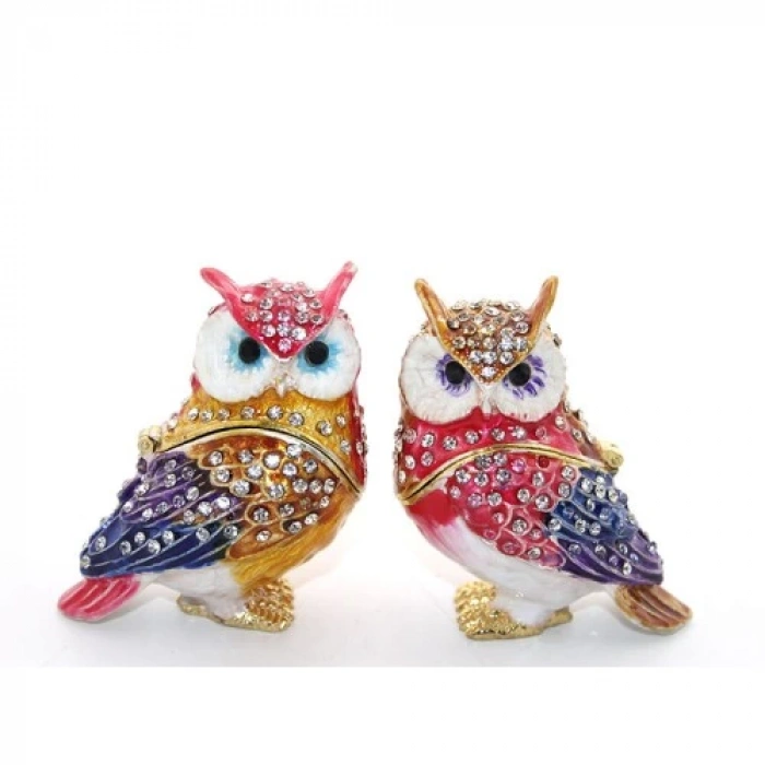 Swarovski Taşlı 2li Baykuş Seti