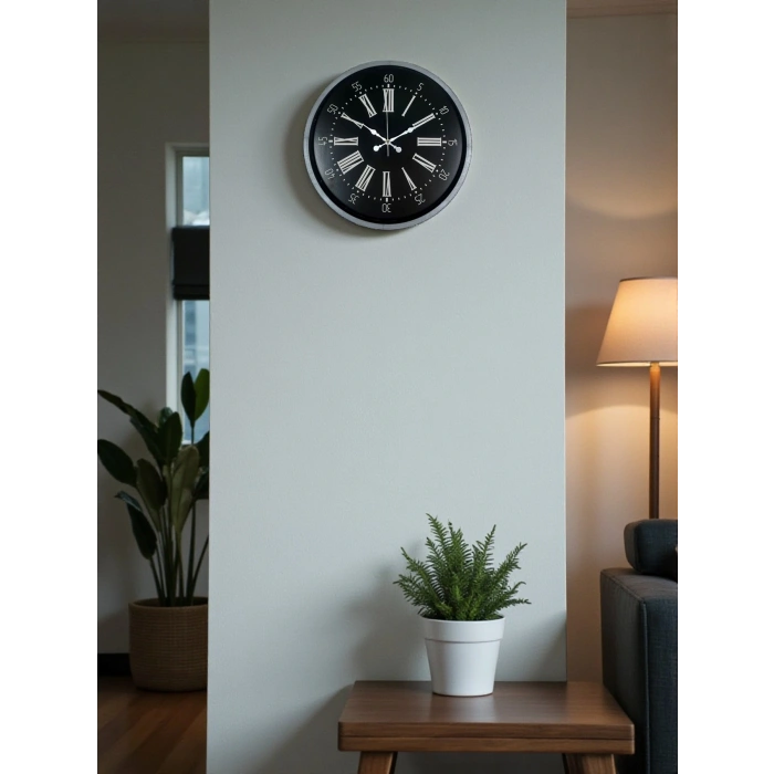 Zentime 36 Cm Gri Dekoratif Duvar Saati