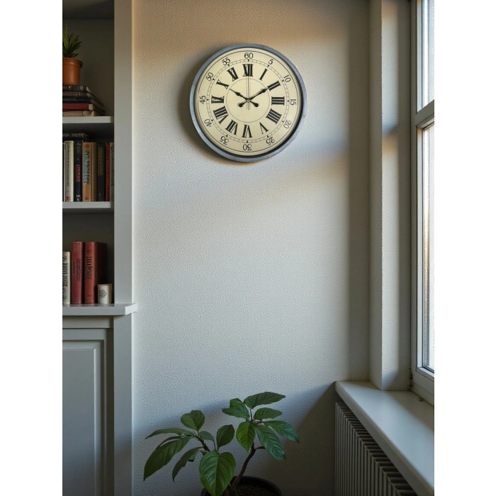 Zentime 36 Cm Gri Dekoratif Duvar Saati