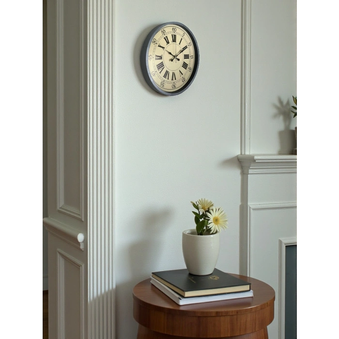 Zentime 36 Cm Gri Dekoratif Duvar Saati