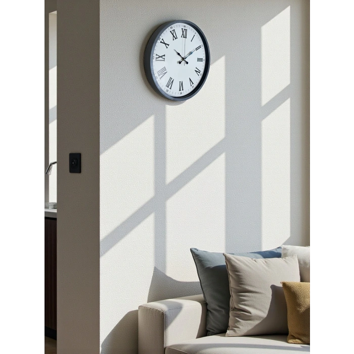 Zentime 36 Cm Gri Dekoratif Duvar Saati