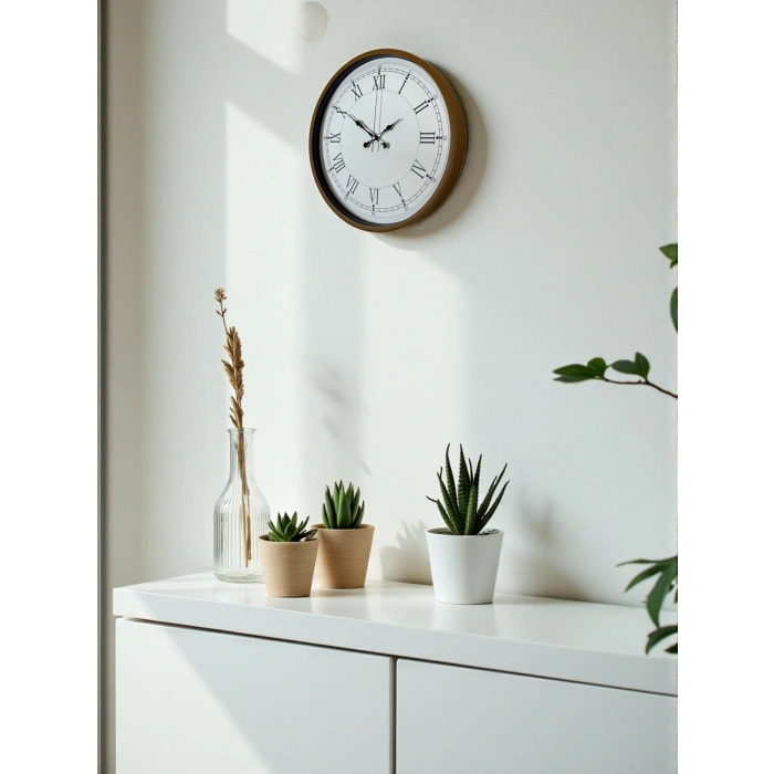 Zentime 36 Cm Kahverengi Dekoratif Duvar Saati