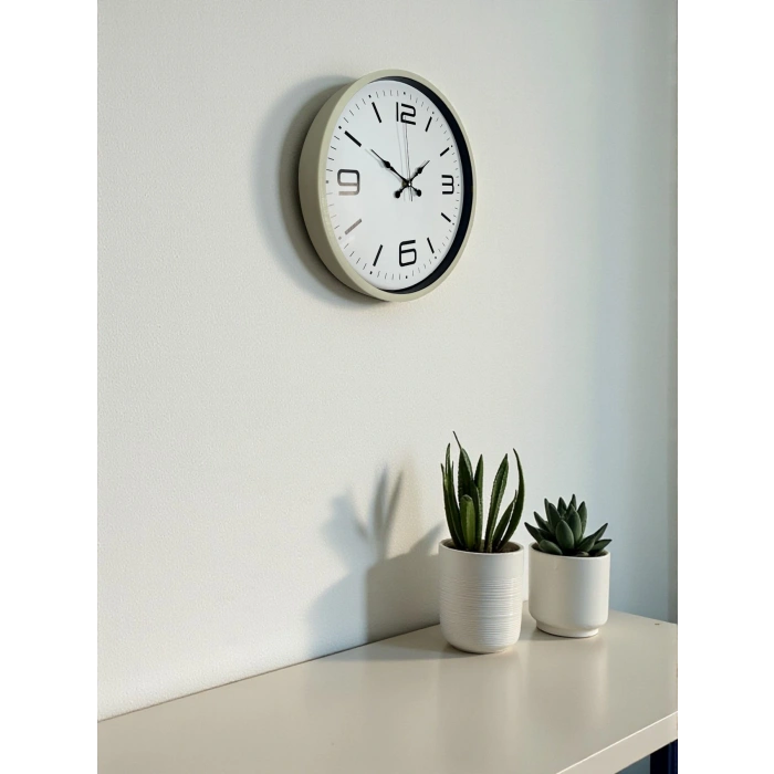 Zentime 36 Cm Krem Dekoratif Duvar Saati