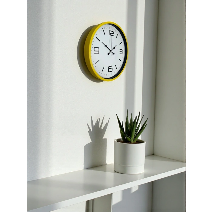 Zentime 36 Cm Sarı Dekoratif Duvar Saati