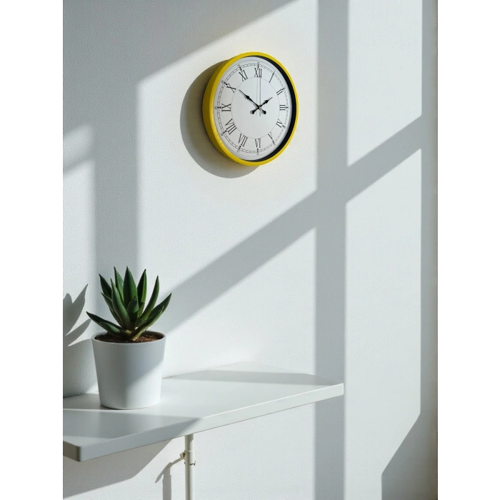 Zentime 36 Cm Sarı Dekoratif Duvar Saati