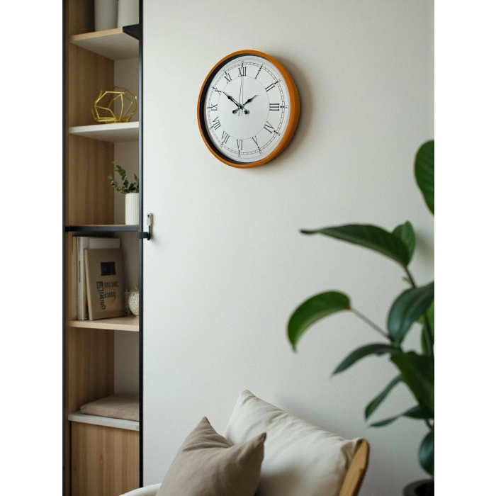 Zentime 36 Cm Turuncu Dekoratif Duvar Saati