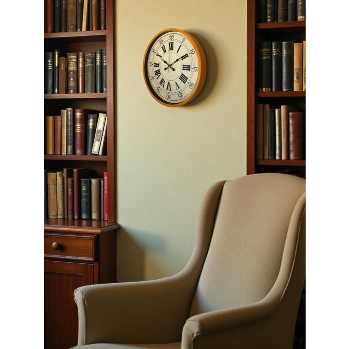 Zentime 36 Cm Turuncu Dekoratif Duvar Saati