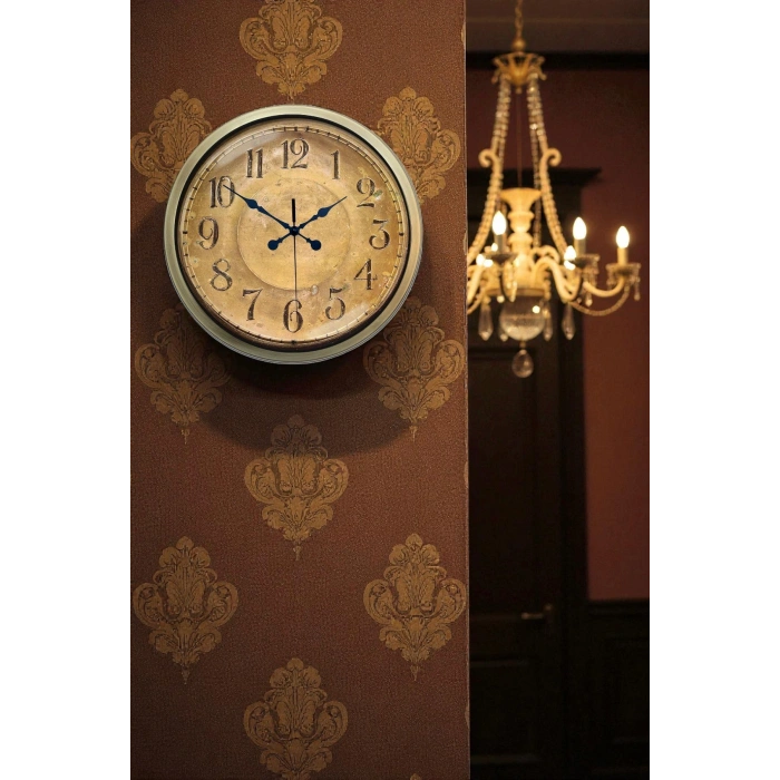 Zentime Bronz Nostalji 40 Cm Metal Eskitme Duvar Saati