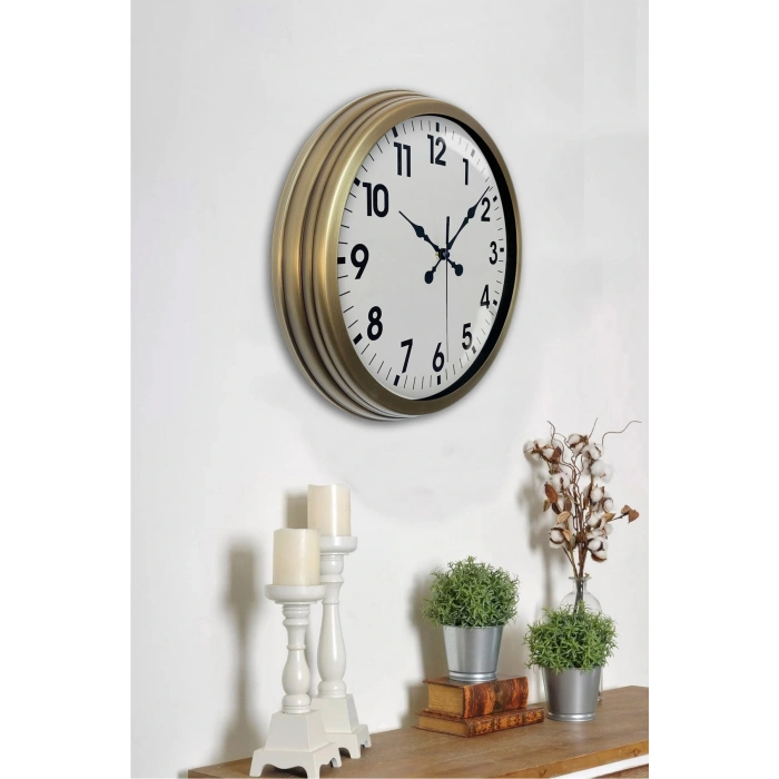 Zentime Eskitme Standart 40 Cm Metal Klasik Duvar Saati