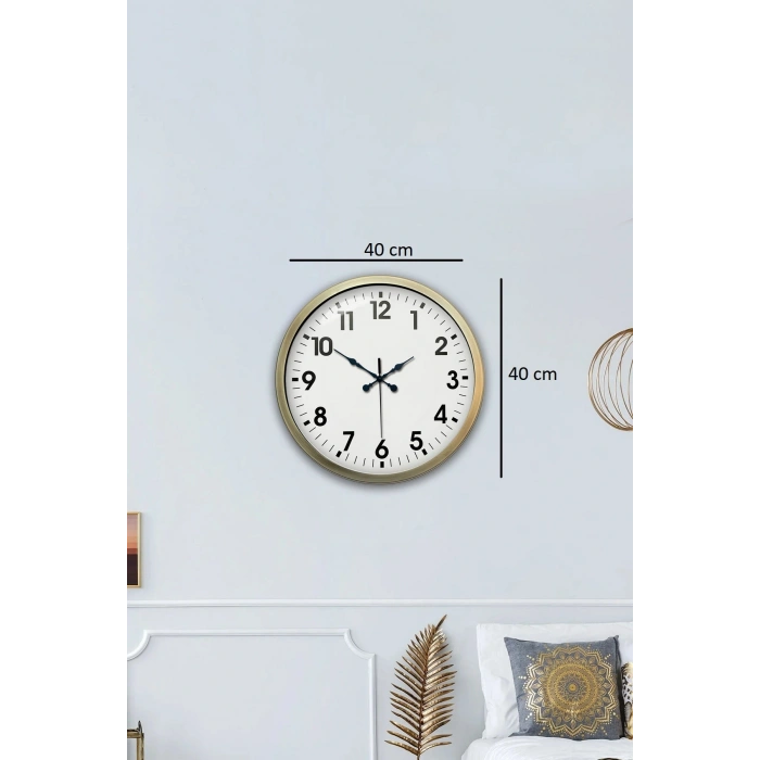 Zentime Eskitme Standart 40 Cm Metal Klasik Duvar Saati