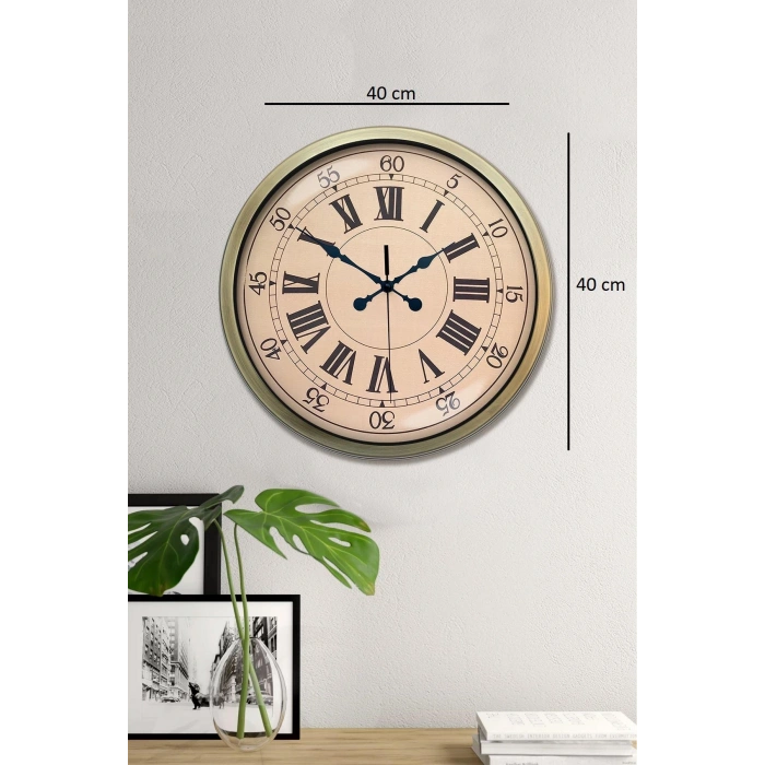 Zentime Nostalji Stil 40 Cm Metal Eskitme Duvar Saati