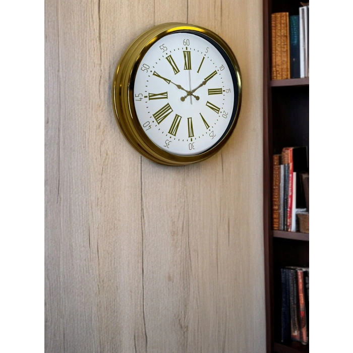 Zentime Royal Gold 40 Cm Metal Duvar Saati