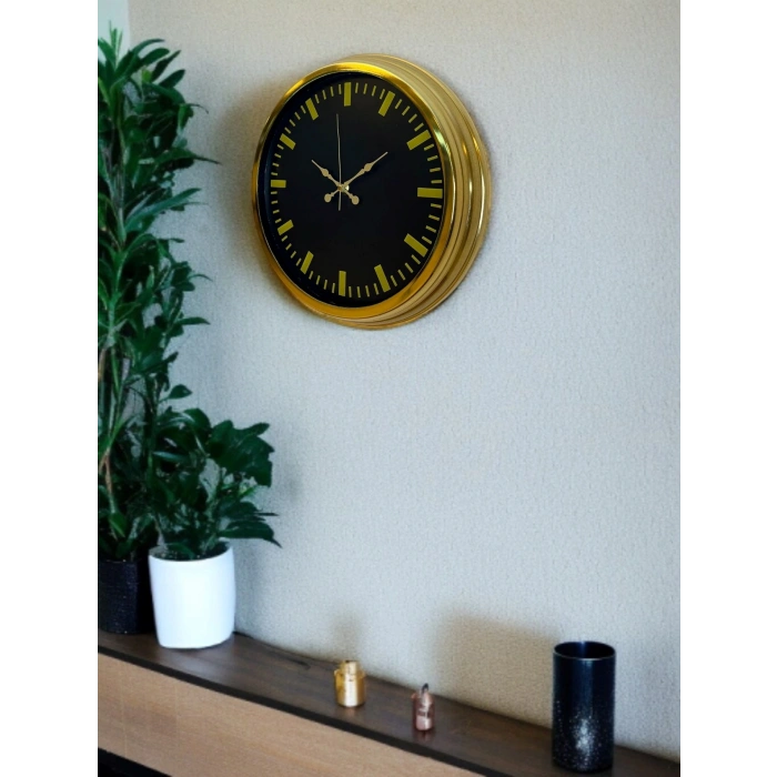 Zentime Zarif Klasik Stil 40 Cm Metal Gold Duvar Saati