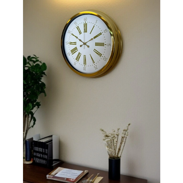 Zentime Royal Gold 40 Cm Metal Duvar Saati