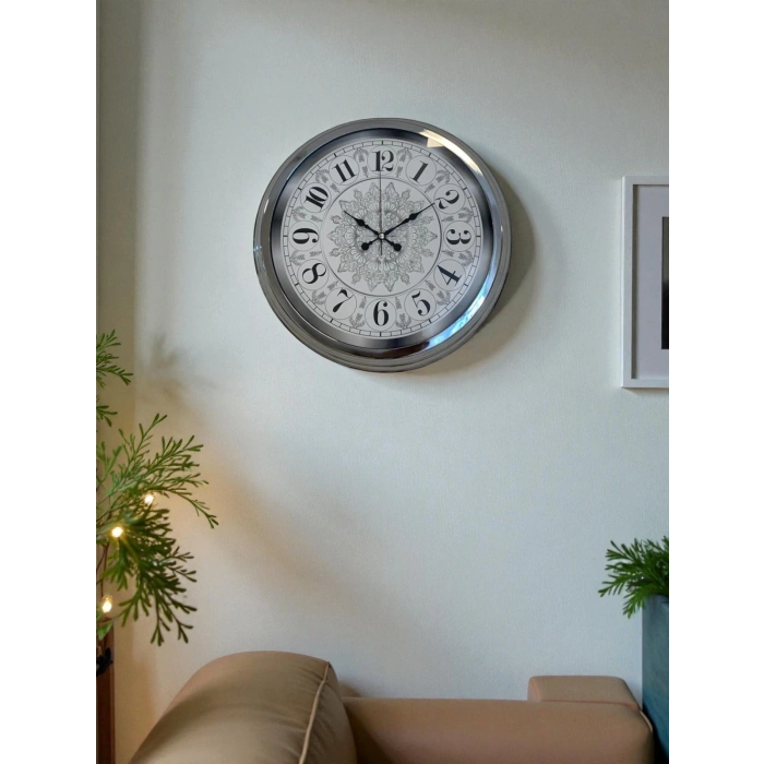 Zentime Asil Motif Krom 40 Cm Metal Duvar Saati
