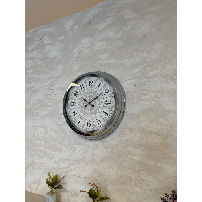 Zentime Asil Motif Krom 40 Cm Metal Duvar Saati