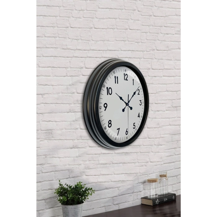 Zentime 40 Cm Siyah Şık Duvar Saati