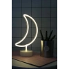 BUFFER® Dekoratif Pilli Ay Tasarımlı 3D Neon Led Masa Ve Gece Lambası
