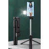 BUFFER® Kendiliğinden LED Işıklı Kumandalı Uzayabilen Selfie Çubuğu,Masa Üstü Tripod