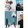 BUFFER® Kendiliğinden LED Işıklı Kumandalı Uzayabilen Selfie Çubuğu,Masa Üstü Tripod