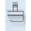 BUFFER® Kendiliğinden Yapışkanlı Tuvalet Kağıdı Tutacağı ve Yedek Raf - Siyah Modern Metal Tasarım