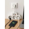 Çoklu Kablolu Priz Yüksek Gerilim Korumalı 3’lü Priz 1x Usb 2x Type-c Çıkışlı Grup Priz Çoğaltıcı Siyah