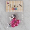 Loren Crafts pembe 8 li düğme - 203