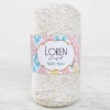 Loren Soft Star Makrome İpi Sarı Simli Krem RM103