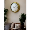 Zentime Gold & White Lüks Tasarım 40 Cm Gold Metal Duvar Saati