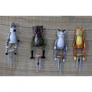 Ahşap Hayvan Figürlü Rüzgar Çanı Model 2