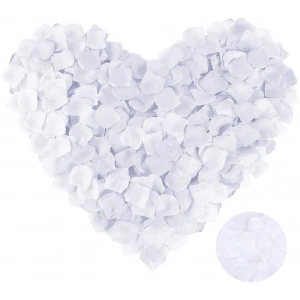 Beyaz Renk Gül Yaprağı Şekilli Konfeti 1 Paket 100 Adet