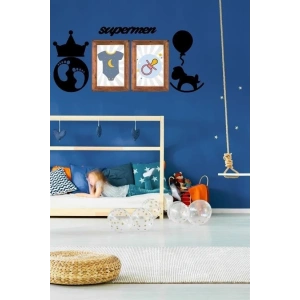 BUFFER® DECO103 Supermen Dekoratif Duvar Süsü Tablo Aksesuar Ahşap Tasarım Hediye Pano Sticker Seti