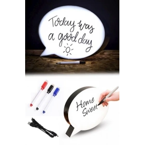 BUFFER® Kalemle Yazılabilen Konuşma Balonu Görünümlü Işıklı Mesaj Panosu