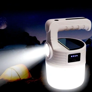 BUFFER® LED Güneş Enerjili Kamp Lambası–2000 Lümen Süper Parlak, 5 Aydınlatma Modlu,USB ile Şarj Edilebilir Dış Mekan,Asılabilir Torch El Feneri