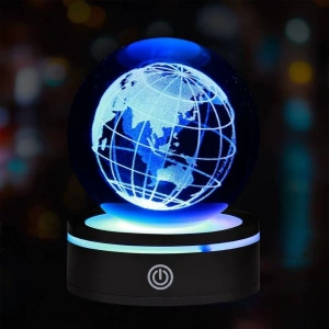 Dünya Tasarımlı Usb&039li Dönen Cam Küre