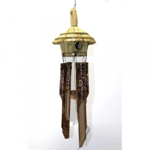 Hasır Kuş Yuvalı Bambu Çan 50 cm