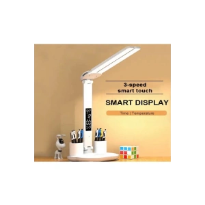 Led Dokunmatik Katlanabilir Masa Lambası Takvim Sıcaklık Saat Şarjlı Masa Lambası